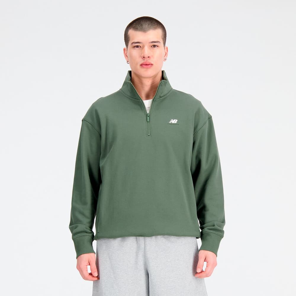 Athletics Remastered 1/4 Zip Pull-over New Balance 468900800564 Taille L Couleur kaki Photo no. 1