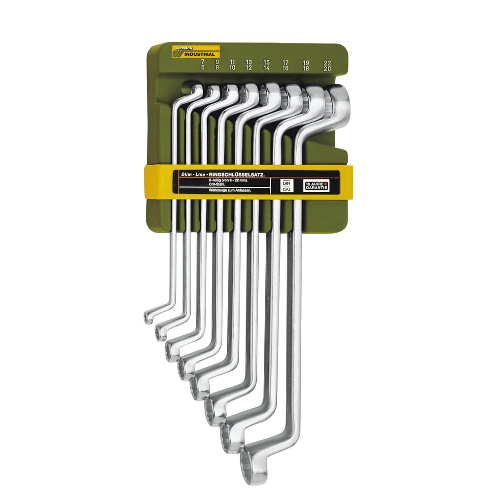 SlimLine Doppel-Ringschlüsselsatz 8-tlg von 6 x 7 bis 20 x 22 mm Ringschlüssel Proxxon 601464200000 Bild Nr. 1