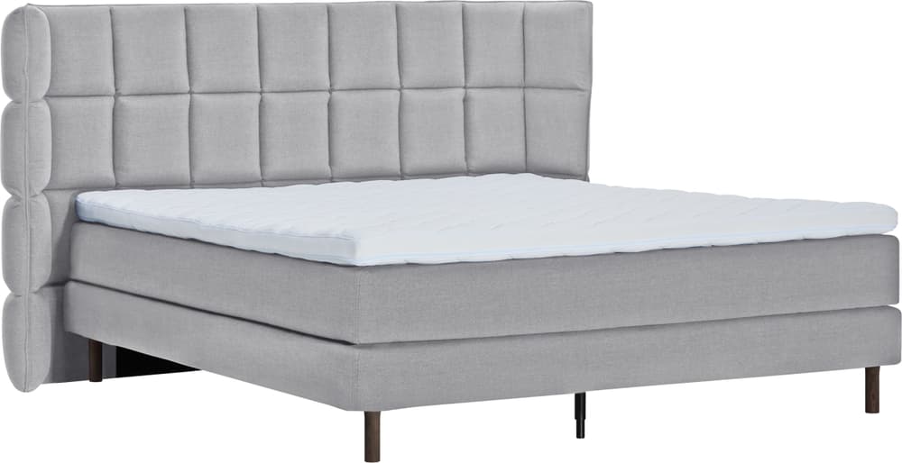 LUNE Boxspringbett 407931300000 Grösse B: 160.0 cm x T: 200.0 cm Farbe Hellgrau Bild Nr. 1