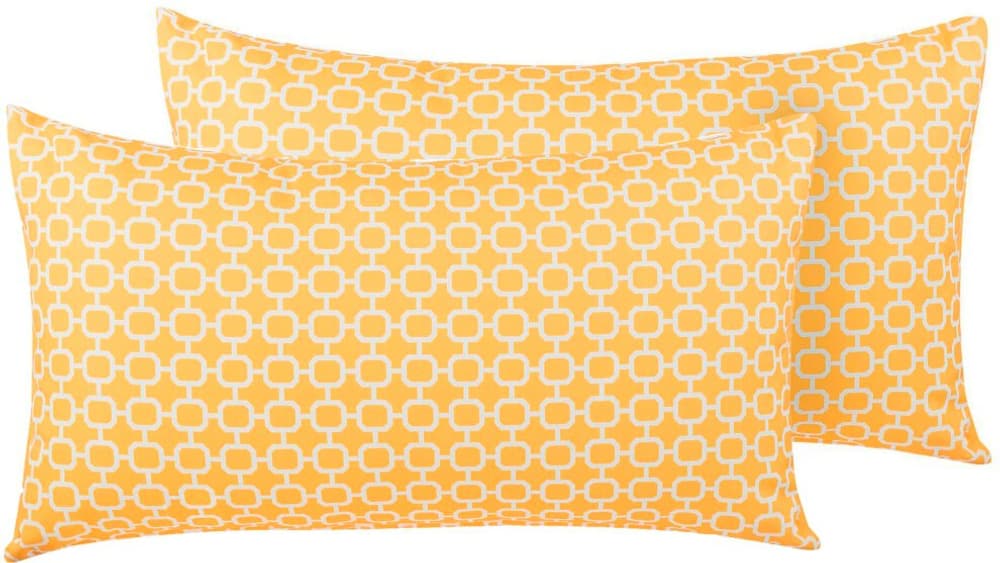 Set di 2 cuscini da esterno giallo con motivo geometrico 40 x 70 cm ASTAKOS Cuscino ornamentale Beliani 759230100000 N. figura 1