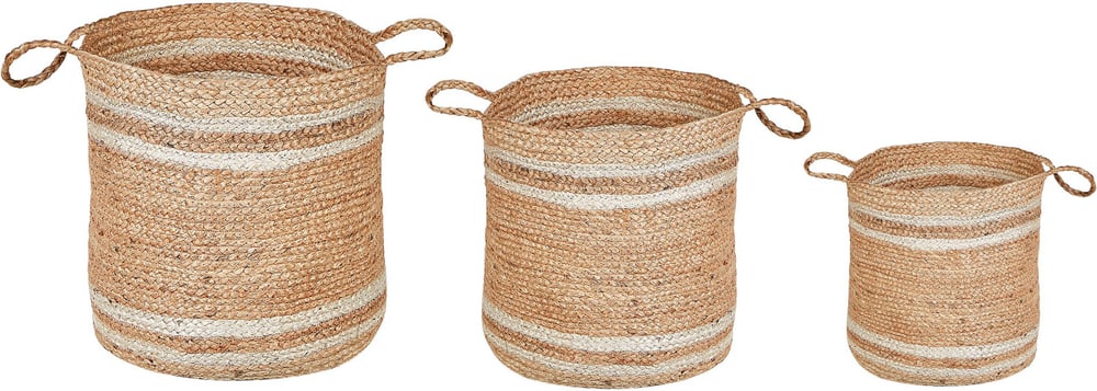 3er Set Körbe aus Jute Natur und Beige ZHOB Korb Beliani 674739600000 Bild Nr. 1