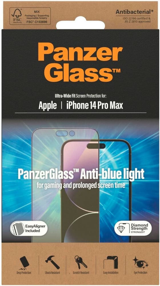 Ultra Wide Anti Bluelight iPhone 14 Pro Max Pellicola protettiva per smartphone Panzerglass 785300187209 N. figura 1