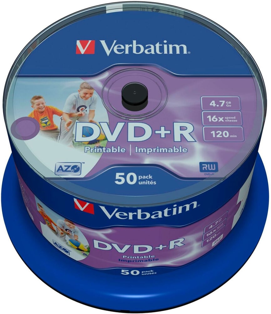 DVD+R 4,7 GB, fuso (50 pezzi) DVD vuoti Verbatim 785302436002 N. figura 1