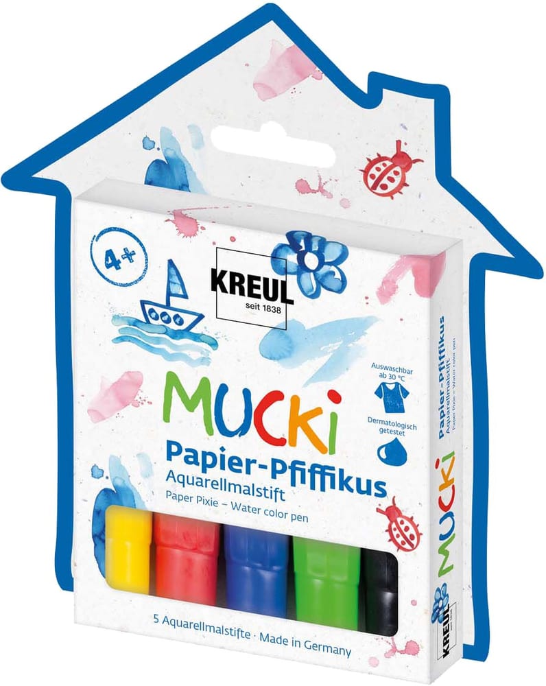 KREUL, Mucki Papier aquarelle, set de 5 Crayons aquarelle 666789500000 Photo no. 1