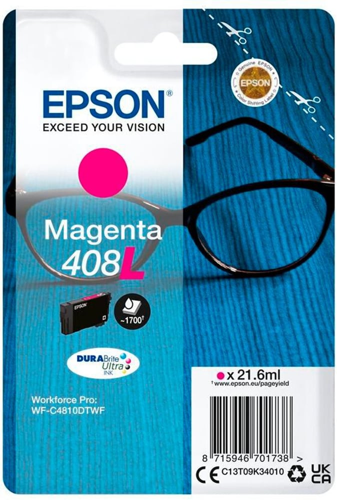 Singlepack Magenta 408L DURABrite Ultra Ink Cartuccia d'inchiostro Epson 785302432081 N. figura 1