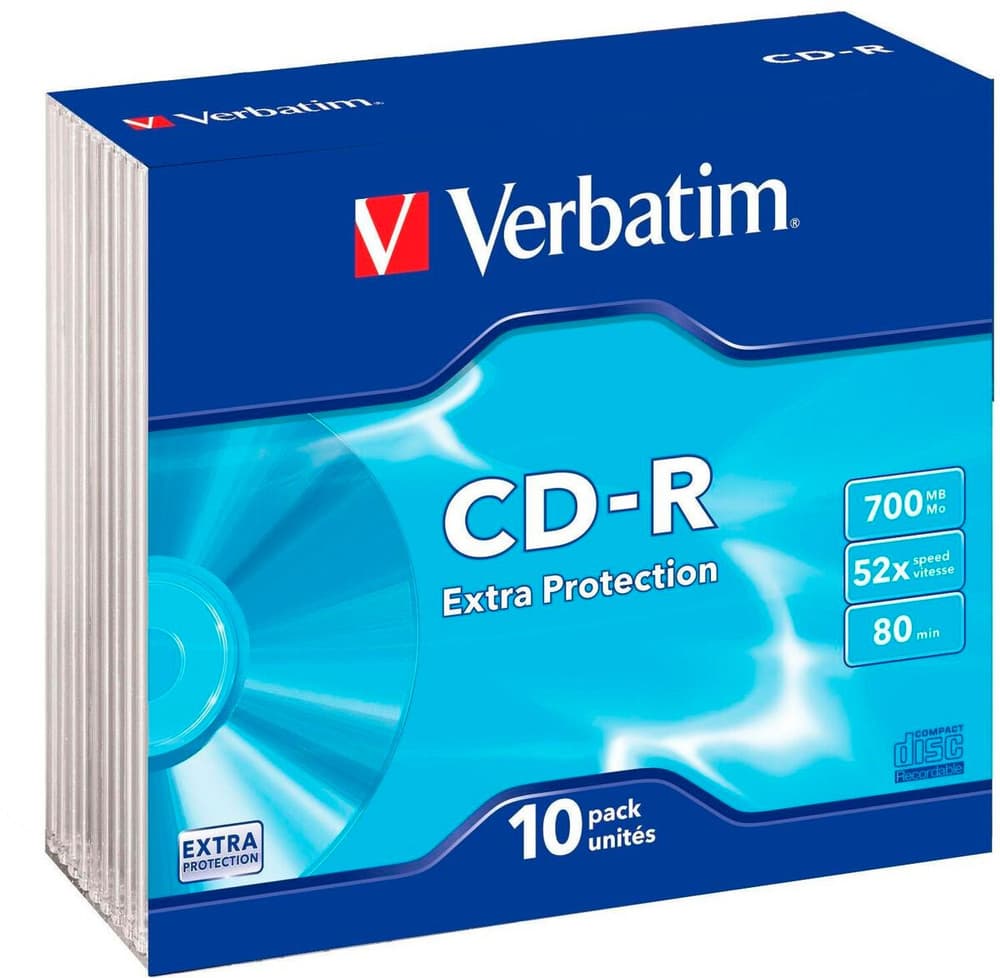 CD-R 0.7 GB, Slimcase (10 Stück) CD Rohlinge Verbatim 785302435953 Bild Nr. 1