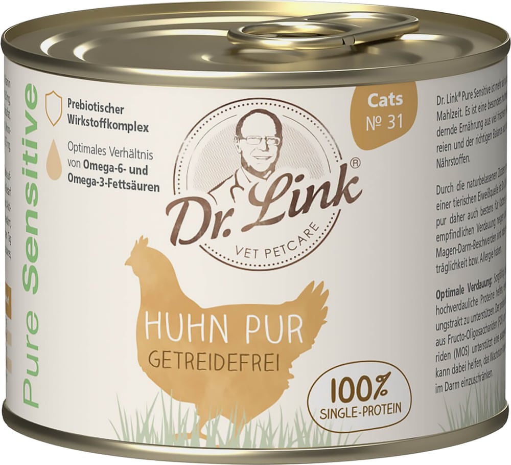 PURE SENSITIVE Poulet pur, 0.2 kg Aliments humides Dr. Link 658330900000 Photo no. 1