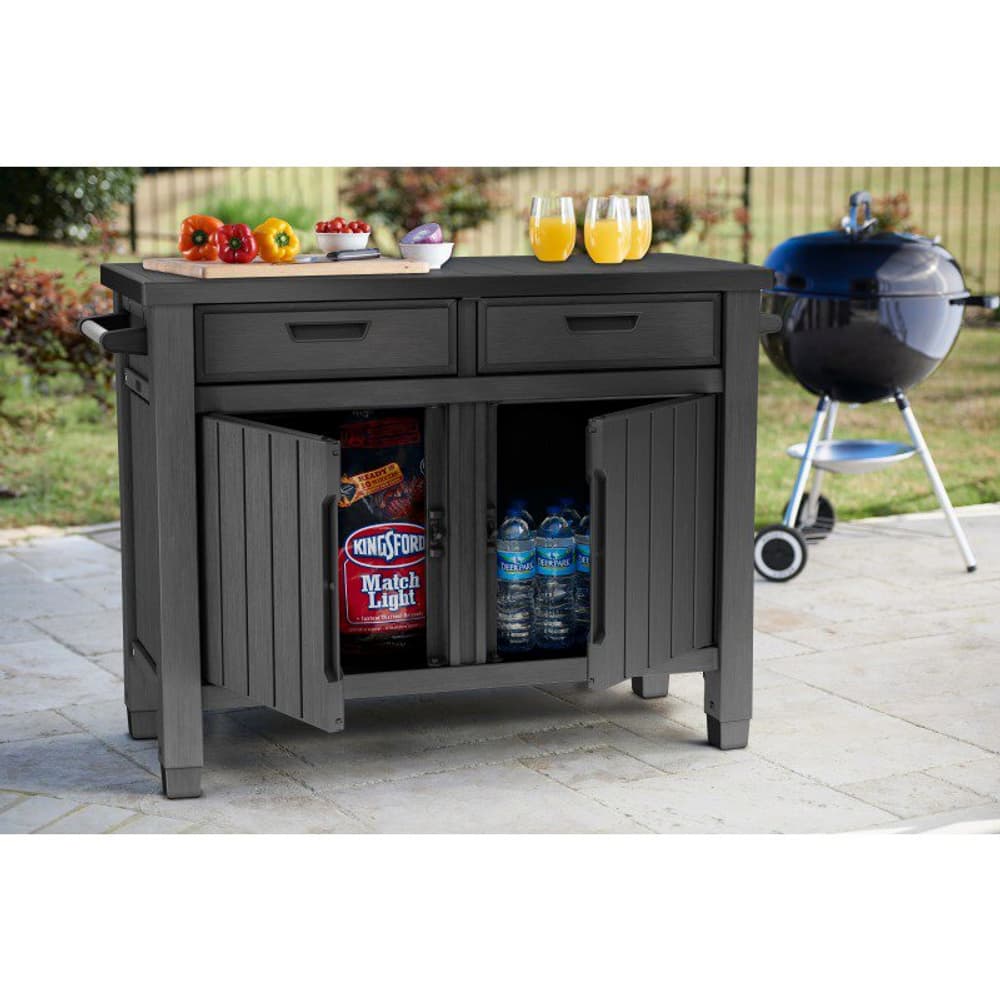 Outdoor Küche New Unity XL dunkelgrau 134 x 52 x 90 cm Küchenwagen Keter 669700107138 Bild Nr. 1