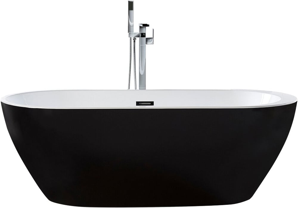 Badewanne freistehend schwarz oval 150 x 75 cm NEVIS Freistehende Badewanne Beliani 759245900000 Bild Nr. 1
