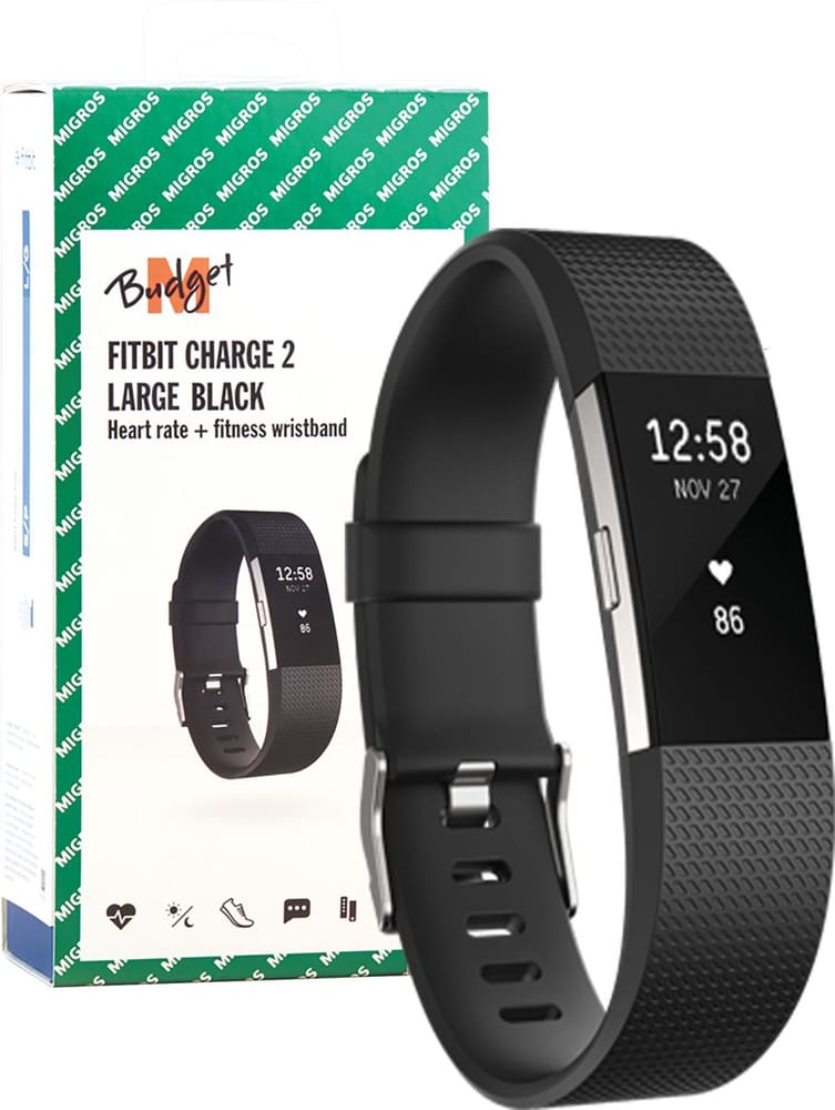 Fitbit Charge 2 Black Large Activity Tracker M-Budget 79844250000018 No. figura 1