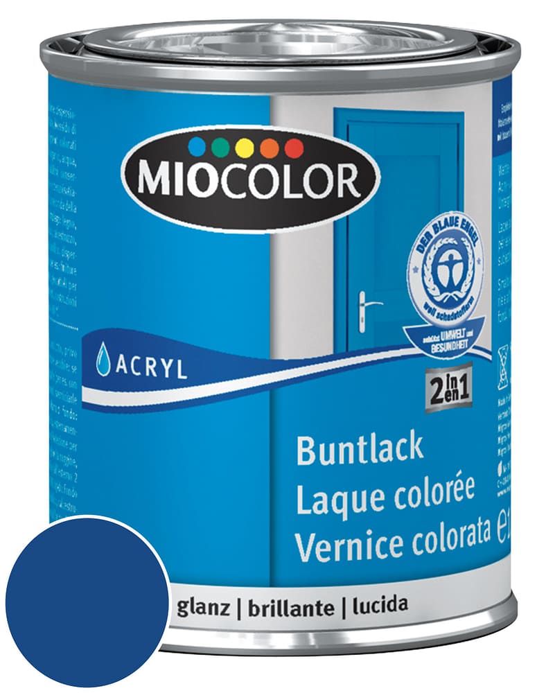 Acryl Buntlack glanz Enzianblau 375 ml Acryl Buntlack Miocolor 660540200000 Farbe Enzianblau Inhalt 375.0 ml Bild Nr. 1