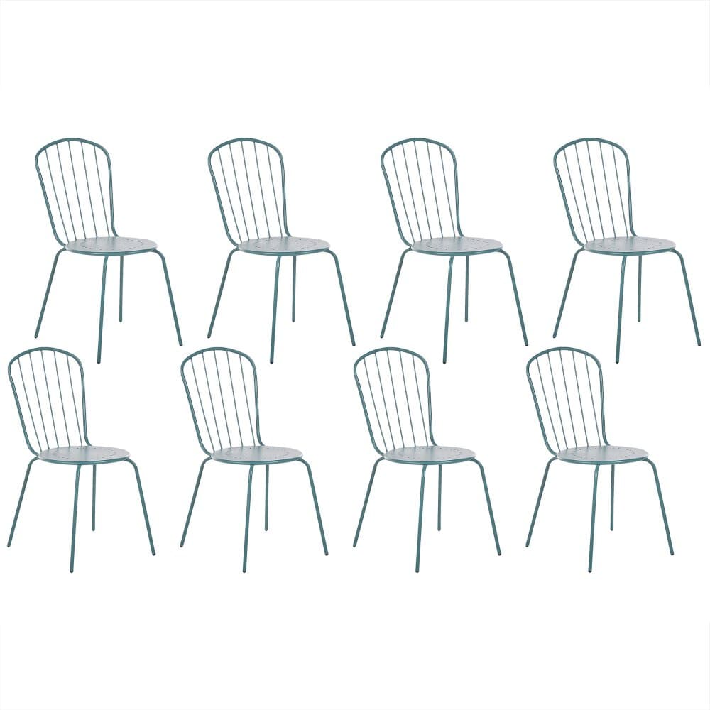 Set di 8 sedie da giardino in metallo blu chiaro CALVI Sedia da giardino Beliani 655515000000 N. figura 1