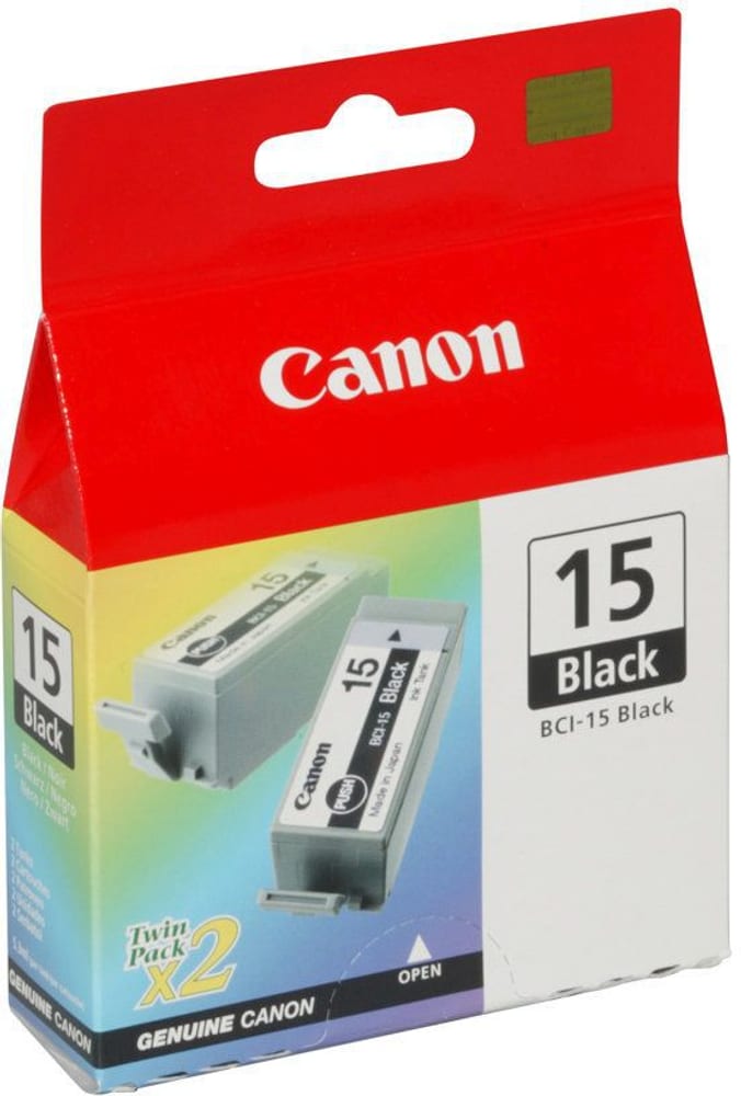 BCI-15BK Ink black Std Capacity 2 x 5.3 ml 2 x 121 pages 2x Cartuccia d'inchiostro Canon 785302431327 N. figura 1