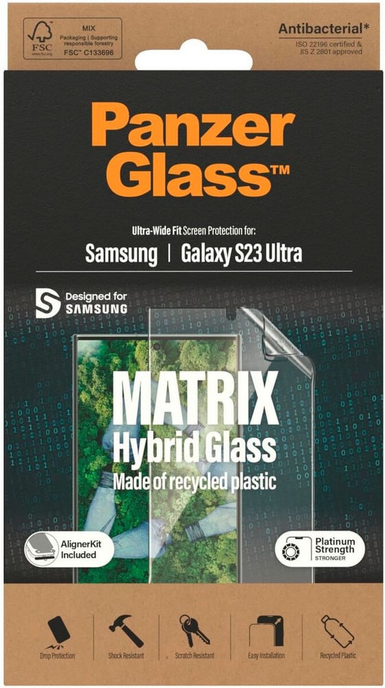 Ultra Wide Fit PET Galaxy S23 Ultra Smartphone Schutzfolie Panzerglass 785302422950 Bild Nr. 1