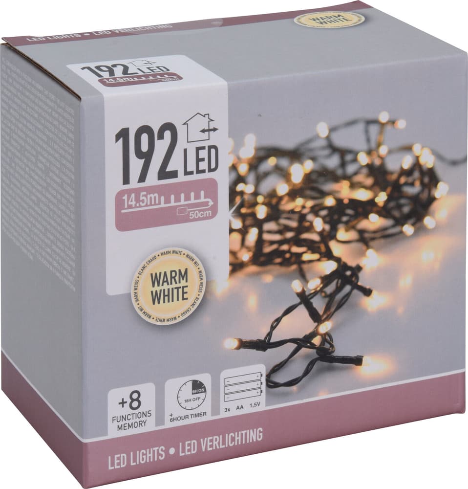 LED Lichterkette 14.5m Lichterkette Do it + Garden 655161900000 Farbe Schwarz Bild Nr. 1