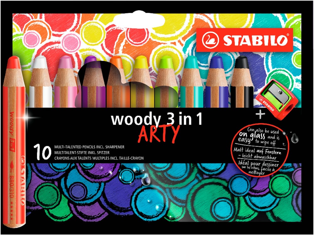 STABILO® woody 3 in 1 Matita colorata Multi-Funzione Astuccio da 10 ARTY Matite Stabilo 668370600000 N. figura 1