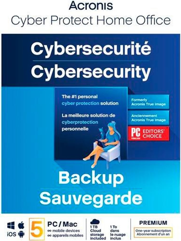 Cyber Protect Home Office Premium Subscription 5 Computers + 1 TB Acronis Cloud Storage Antivirus (Download) Acronis 785302424547 N. figura 1
