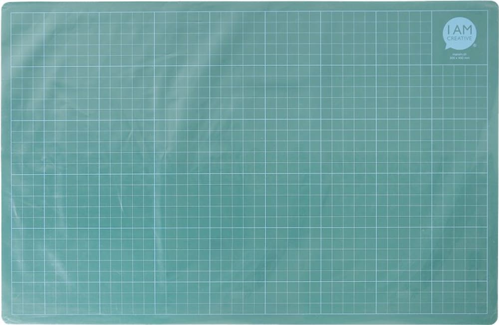 Tapis de découpe, support de découpe avec grille de 1 x 1 cm imprimée sur une face, vert, 30 x 45 cm, 1 pièce Tapis de découpe I AM CREATIVE 661453400000 Photo no. 1