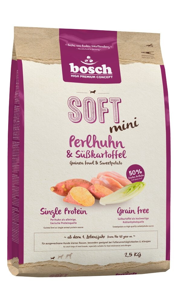 Soft Mini Guinea fowl & Sweetpotato, 2.5 kg Aliments secs bosch HPC 658286200000 Photo no. 1