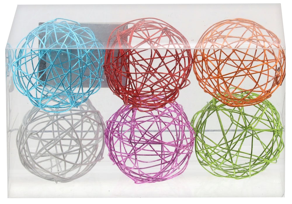 Drahtkugeln, 6 Stk, 4cm, Multicolor Adventsfloristik Drahtkugeln, 6 Stk, 4cm, Multicolor Adventsfloristik 665884200000 Bild Nr. 1