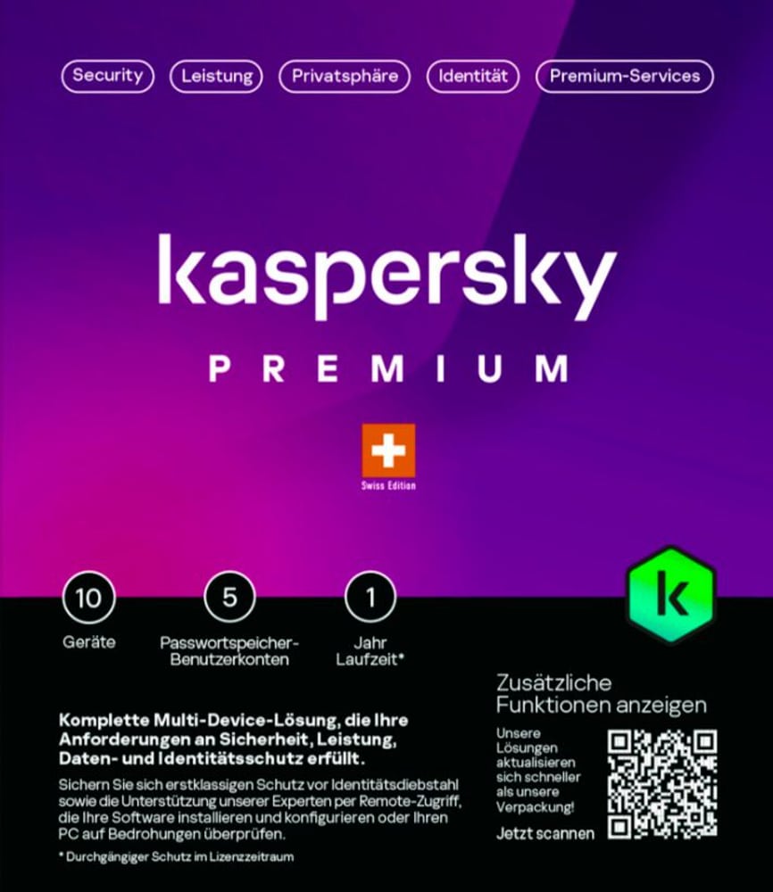 Premium (10 Device) (D/F/I) [PC/Mac/Android/iOS] Antivirus (boîte) Kaspersky 785302424312 Photo no. 1