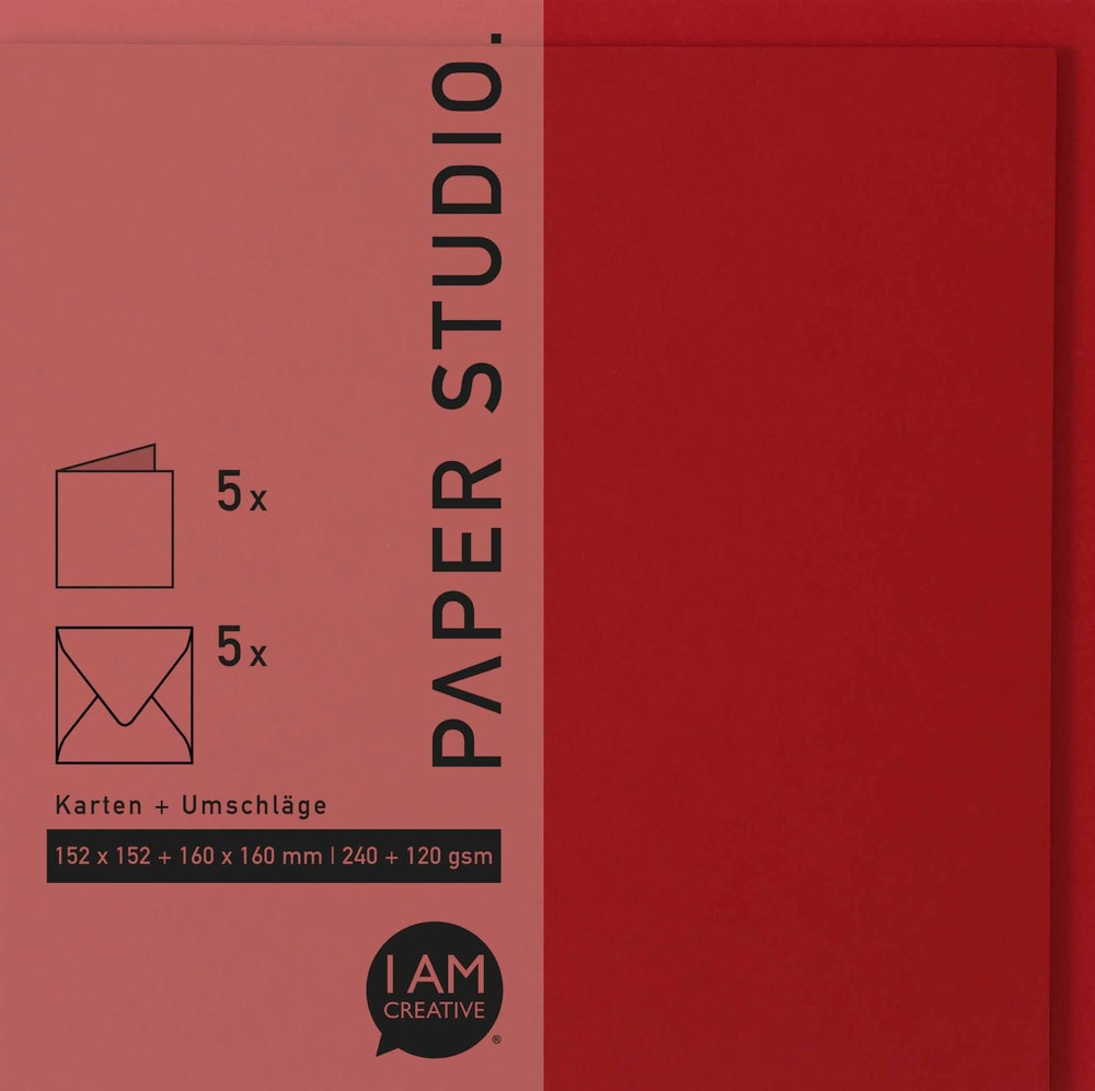 Carte+Envel.Carr 2X5P.Rouge Cartes + enveloppes 666541500040 Couleur Rouge Dimensions L: 16.3 cm x P: 1.0 cm x H: 16.3 cm Photo no. 1