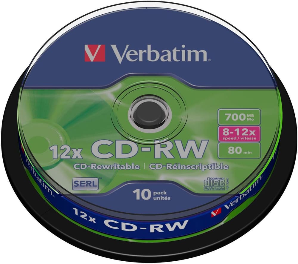 CD-RW 0.7 GB, Spindel (10 Stück) CD Rohlinge Verbatim 785302435992 Bild Nr. 1