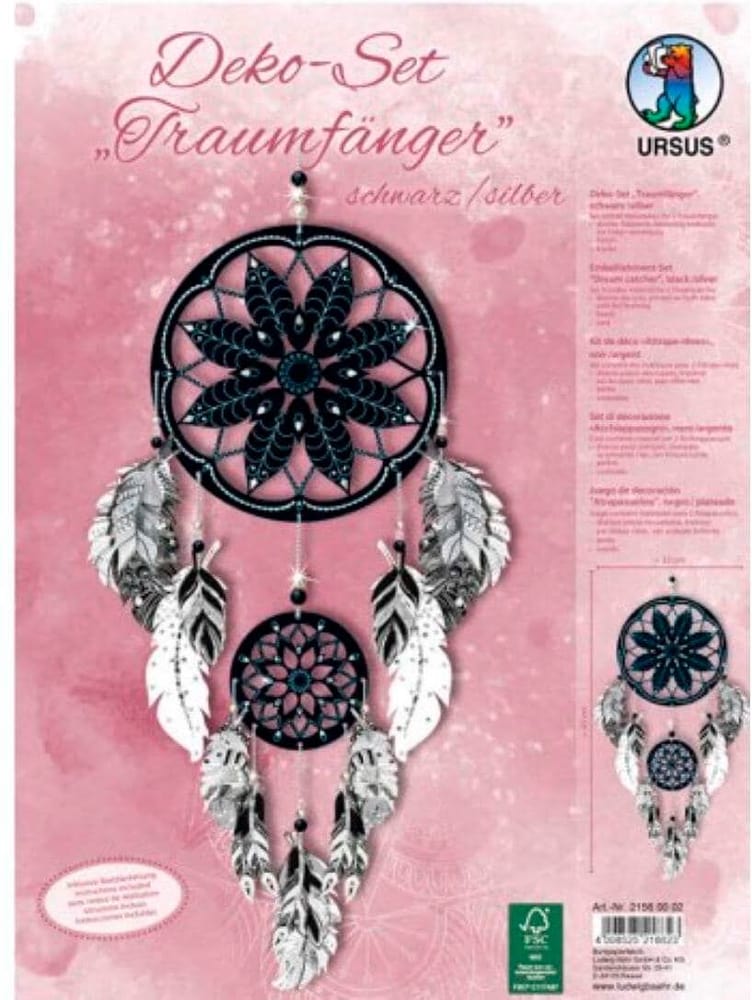 Kits de bricolage Dreamcatcher, noir/argent, 2 pièces Ensemble d'artisanat URSUS 785302426914 Photo no. 1