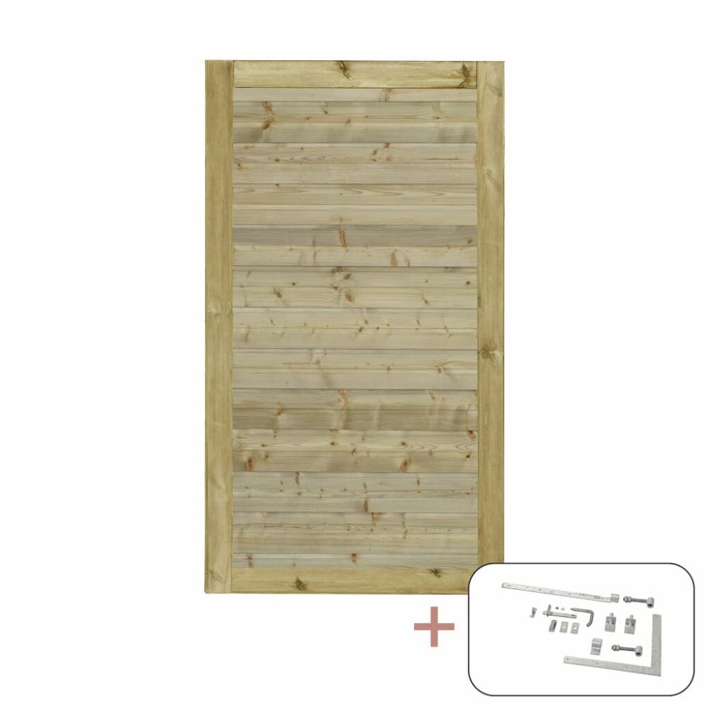Porte simple Plank avec ferrures 100x163cm p. butée droite/gauche PLUS 669700107277 Photo no. 1