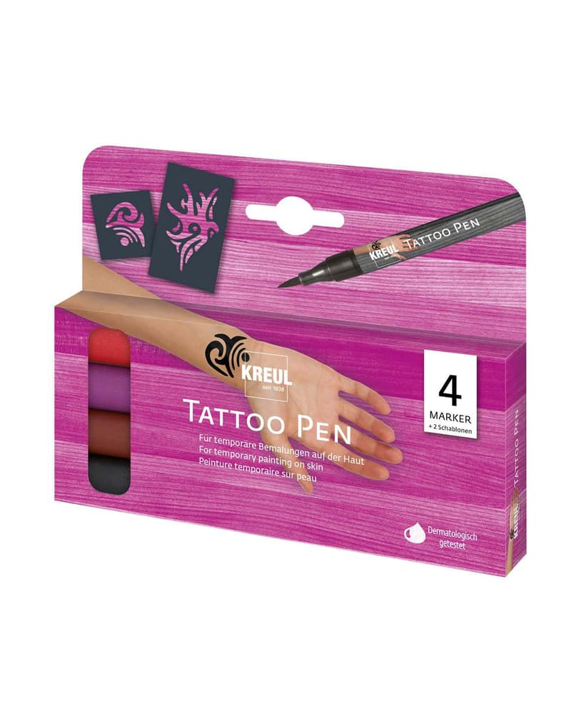 KREUL, tattoo pen tribals, set de 4 Marqueur de tatouage 666789200000 Photo no. 1