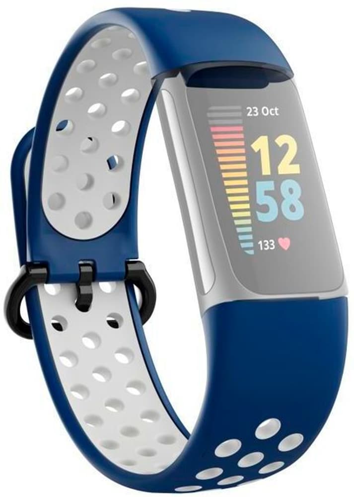 Cinturino sportivo per Fitbit Charge 5, Blu scuro/Grigio Cinturino per orologio Hama 785300173755 N. figura 1