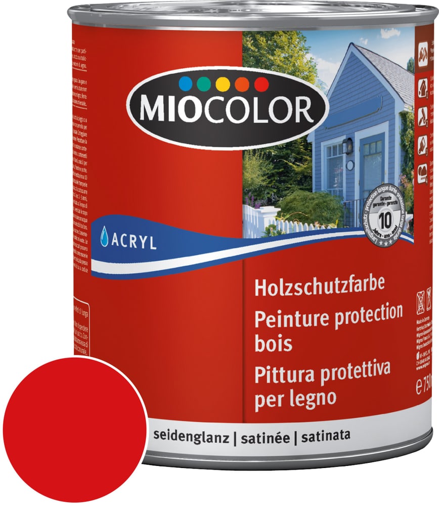 Holzschutzfarbe Schwedenrot 750 ml Holzlasur Miocolor 661117900000 Farbe Schwedenrot Inhalt 750.0 ml Bild Nr. 1