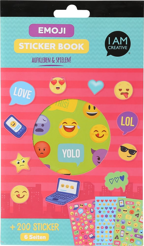 Stickerbook, Emoji, 6 foglie Libro di adesivi 666784700000 N. figura 1