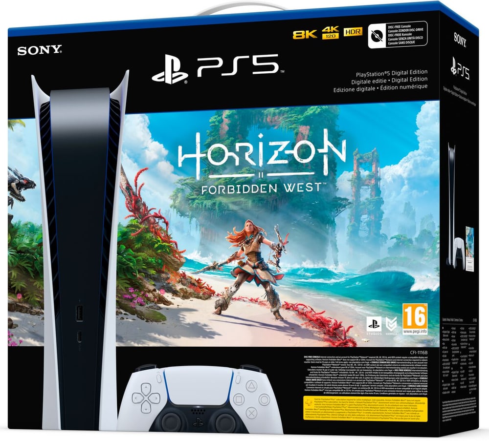 PlayStation 5 Digital Edition Bundle inkl. Horizon Forbidden West Consolle Sony 78544950000022 No. figura 1
