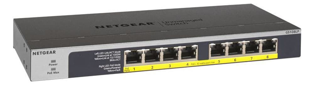 GS108LP-100EUS 8 Port Gigabit Unmanaged PoE/PoE+ Netzwerk Switch Switch di rete Netgear 785300138348 N. figura 1