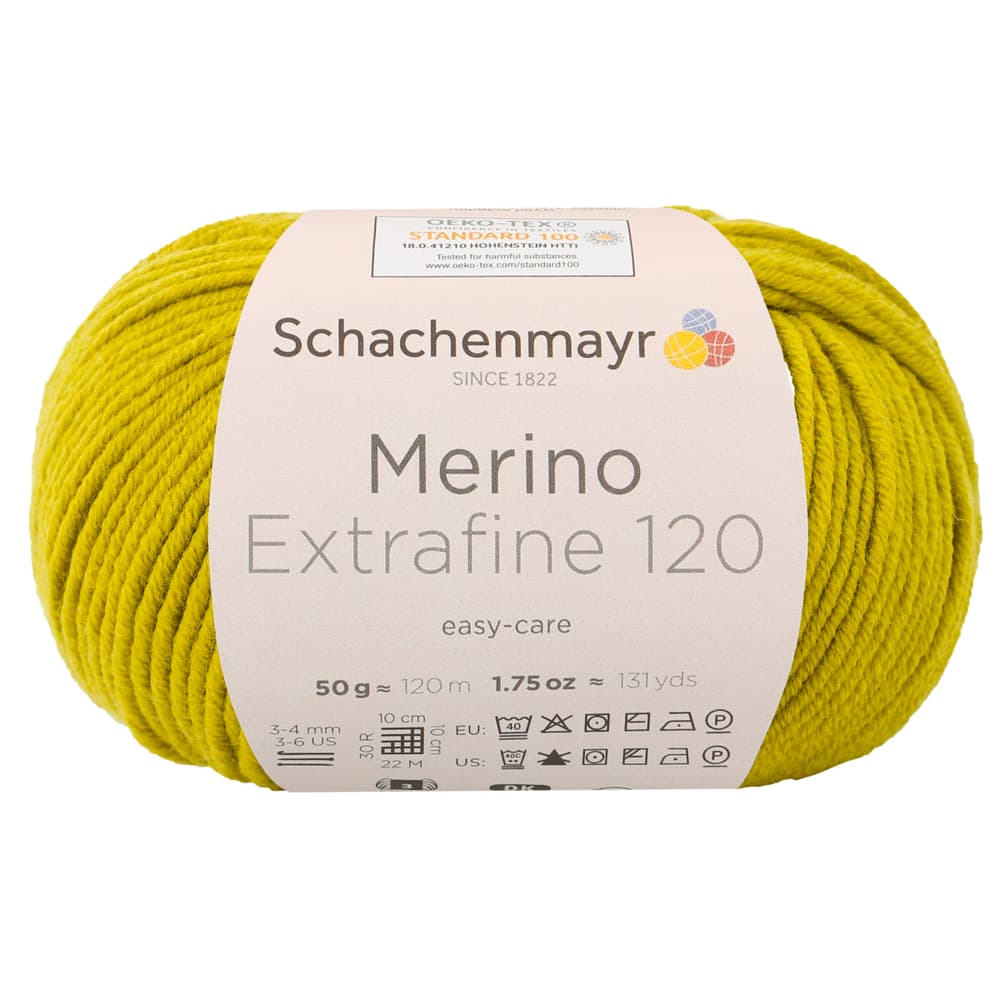 Wolle Merino Extrafine 120 Wolle Schachenmayr 667089500040 Farbe Anis Grösse L: 10.0 cm x B: 7.0 cm x H: 7.0 cm Bild Nr. 1