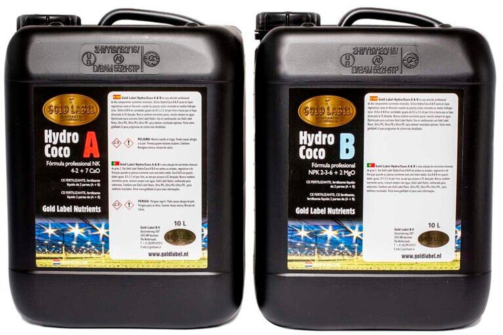 Hydro/Coco A&B 2x10 litres Engrais liquide Gold Label 669700104426 Photo no. 1
