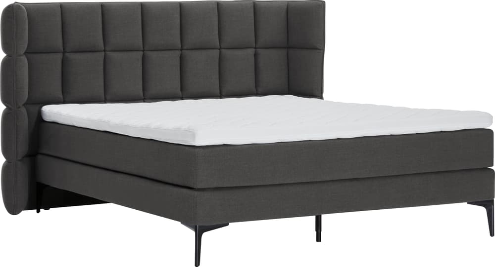 LUNE Boxspringbett 407931200000 Grösse B: 160.0 cm x T: 200.0 cm Farbe Anthrazit Bild Nr. 1