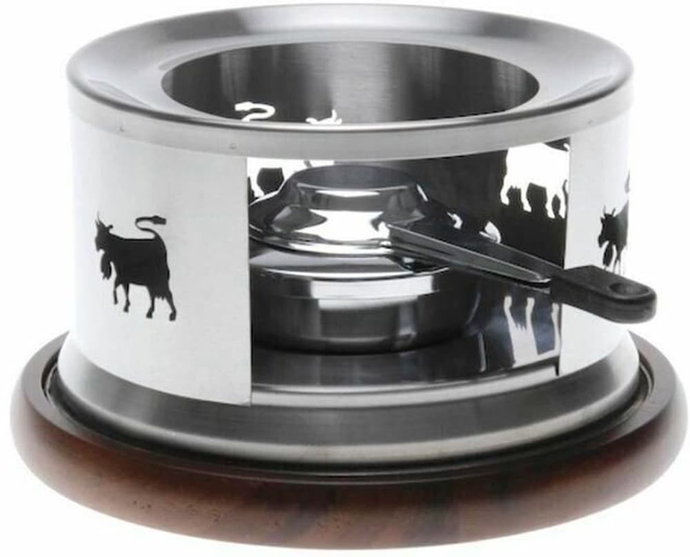Fondue-Rechaud Kuh mit Akazienholz, Silber Fondue Caquelon Nouvel 785300185350 Bild Nr. 1