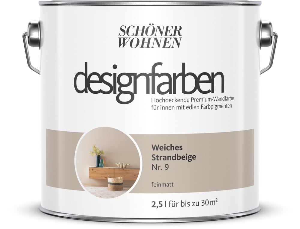 Designfarbe Strandbeige 2,5 l Pittura per pareti Schöner Wohnen 660978200000 Contenuto 2.5 l N. figura 1