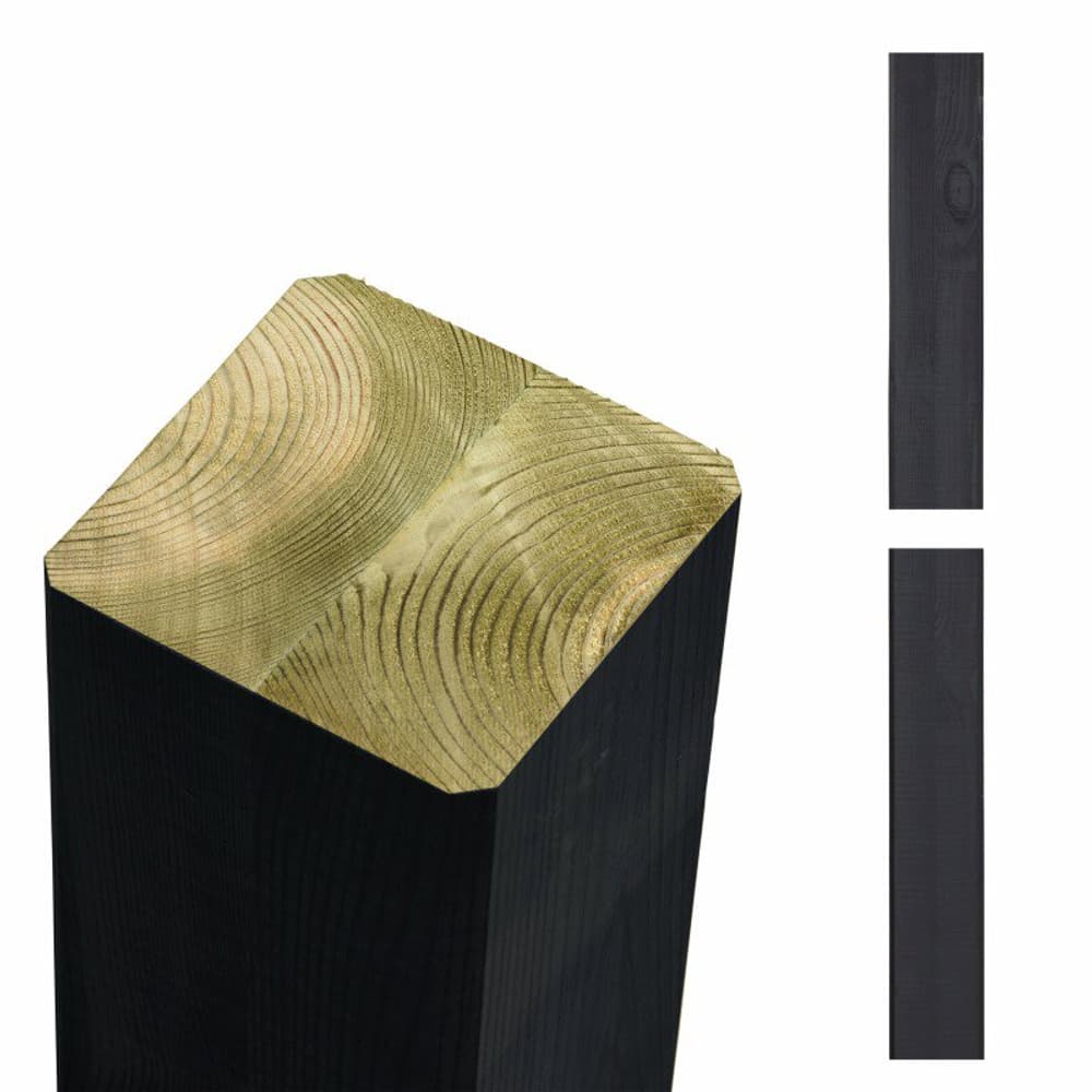 Pali incollati 9x9x369 cm diritti su entrambi i lati neri Palo di legno PLUS 669700108304 N. figura 1