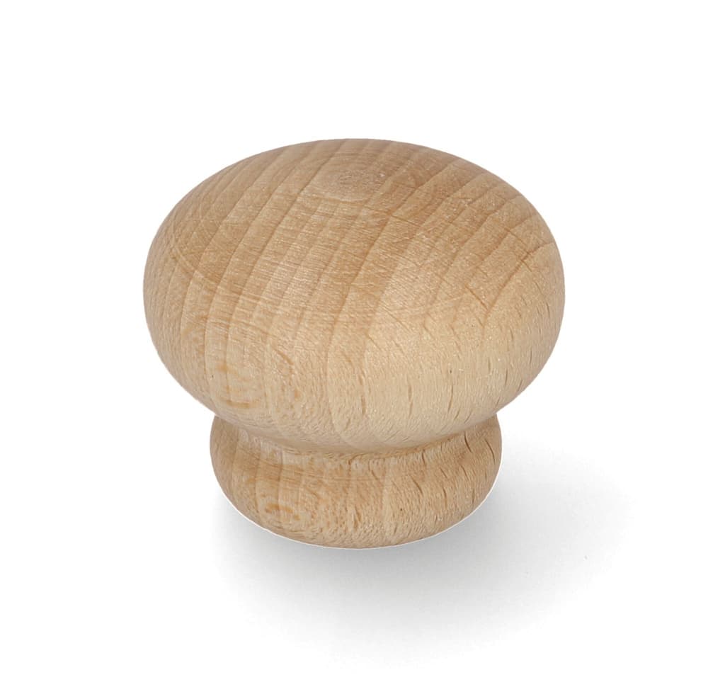 Bottone faggio in vernice naturale, 40mm Maniglie & pomelli per mobili REI 677187300000 N. figura 1