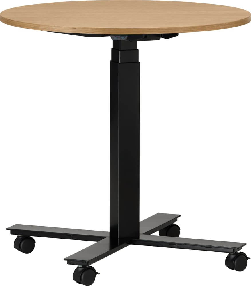 FLEXCUBE Tavolo da riunione regolabile in altezza 401933700000 Dimensioni A: 66.5 cm Colore Quercia N. figura 1