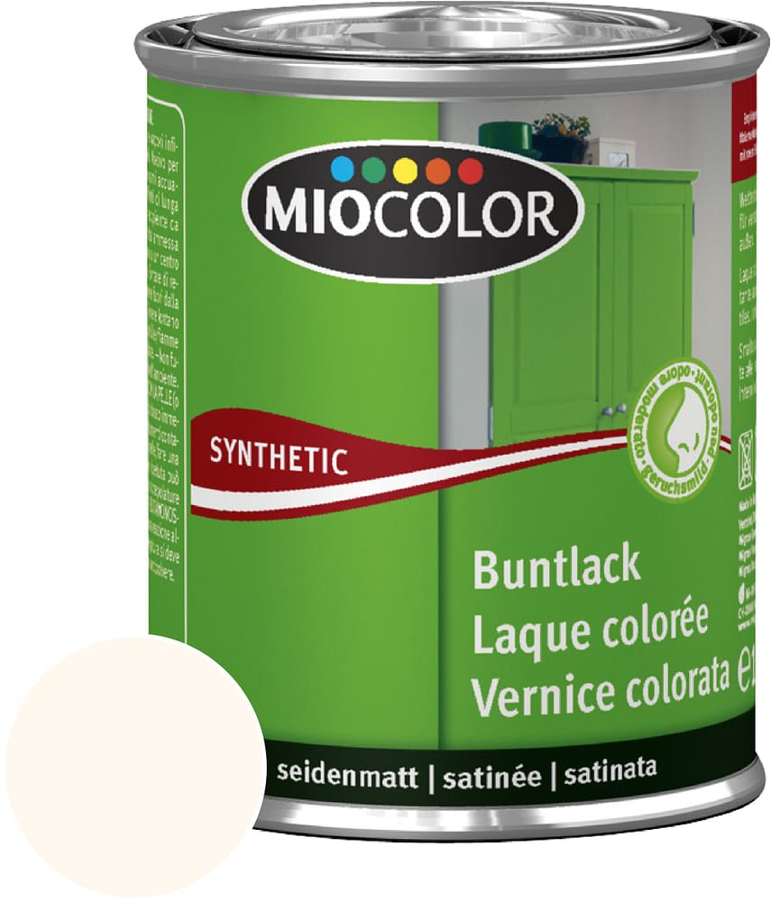 Synthetic Buntlack seidenmatt Cremeweiss 375 ml Synthetic Buntlack Miocolor 661435300000 Farbe Cremeweiss Inhalt 375.0 ml Bild Nr. 1