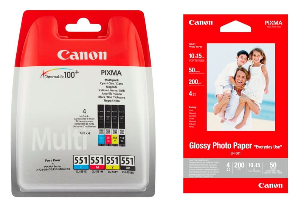 CLI-551PA + Glossy Photo Paper GP501 Tintenpatrone / Papier Set Canon 798319600000 Bild Nr. 1