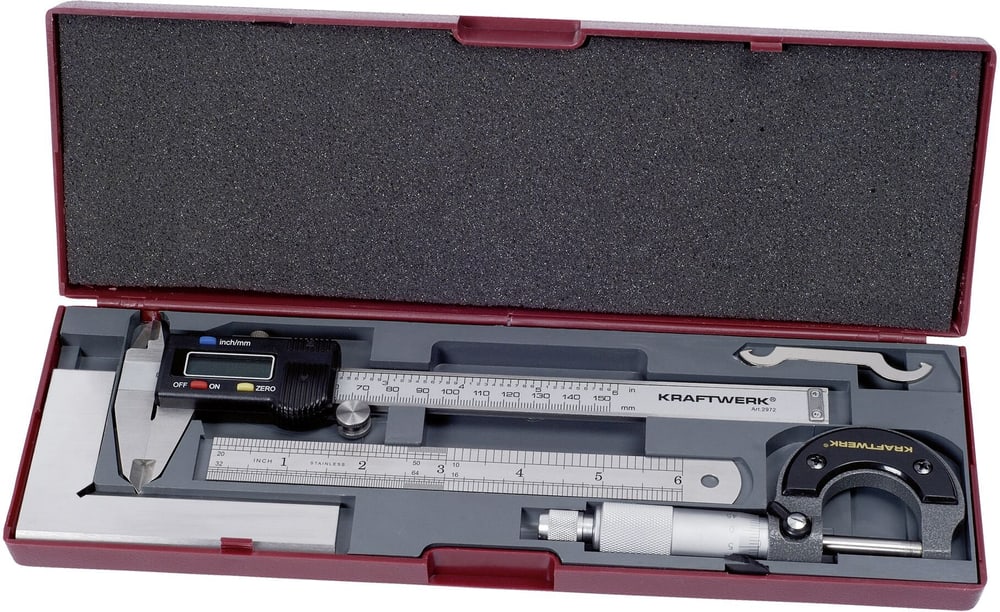 Set di strumenti di misura di precisione 4 pezzi Strumento di misura KRAFTWERK 601685800000 N. figura 1