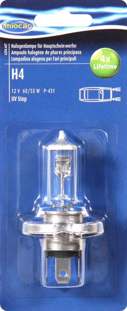 Miocar Ampoule halogène H4 Longlife Ampoule Ampoule halogène H4 Longlife Ampoule Miocar 620468700000 Photo no. 1