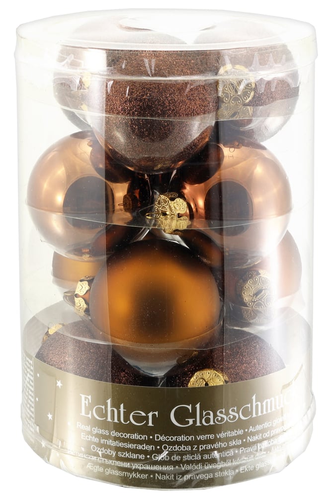 Geroma Boules en verre, 12 pcs, Ø6 cm, bronze Décoration de sapin Boules en verre, 12 pcs, Ø6 cm, bronze Décoration de sapin Geroma 656961500000 Photo no. 1