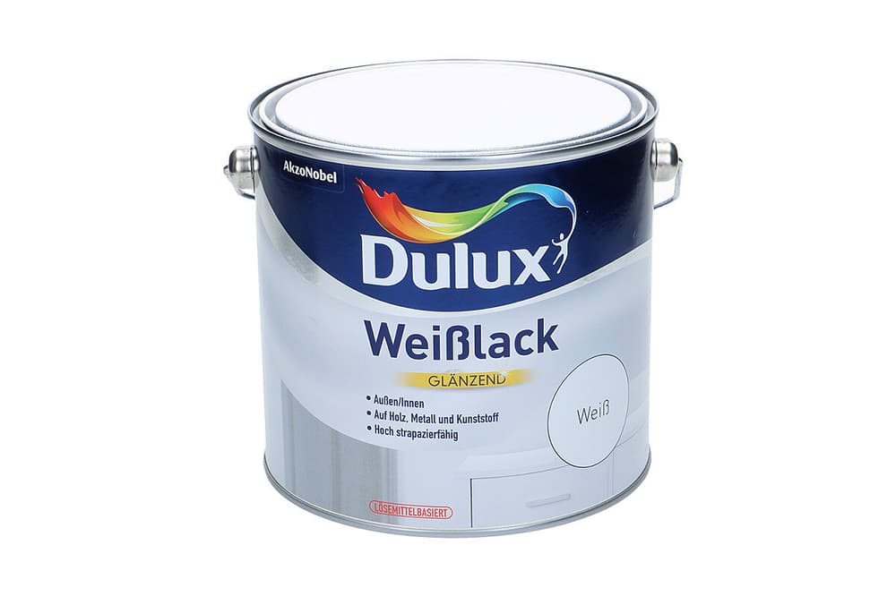 Lacca bianca a base di solvente Bianco lucido 2,5 l Vernice sintetica bianca Dulux 661519400000 N. figura 1