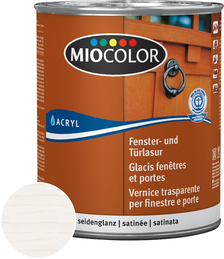 Fenster- und Türlasur Kalkweiss 750 ml Lasur Miocolor 661123400000 Farbe Kalkweiss Inhalt 750.0 ml Bild Nr. 1